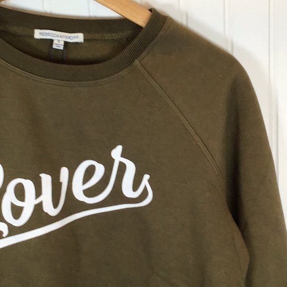 Rebecca Minkoff | LOVER Army Green Sweatshirt Size Small - Picture 8 of 11